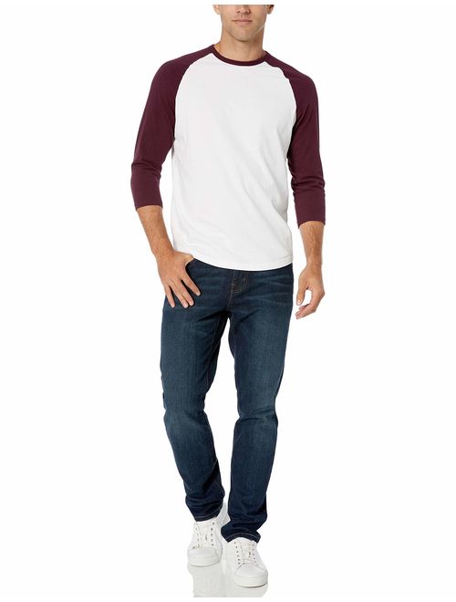 Amazon Essentials Men's Regular-fit 3/4 Sleeve Baseball T-Shirt