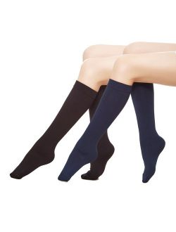 6 Pairs Women's Opaque Plush Fleece Lined Trouser Socks Knee High Stocking