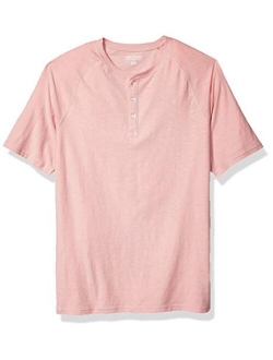 Men's Slim-fit Short-Sleeve Slub Henley T-Shirt