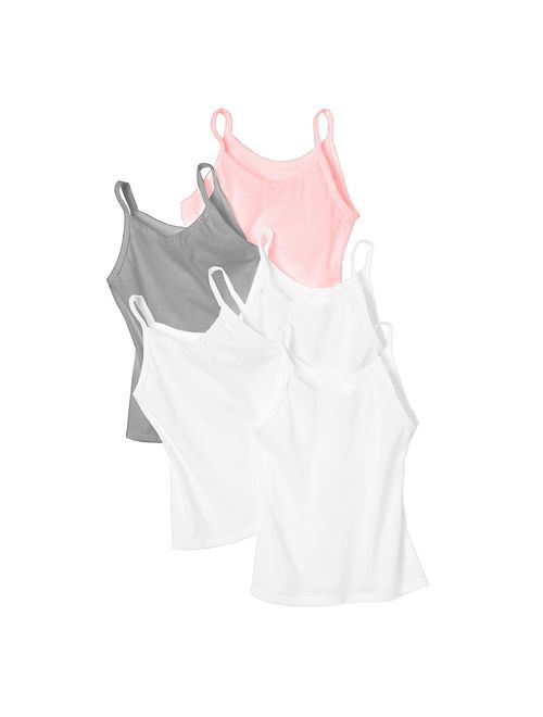 Hanes Girls' 5-Pack Cotton Assorted Cami