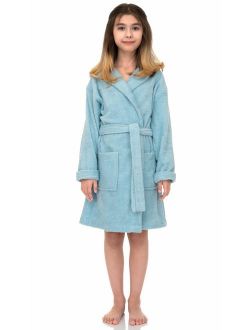 TowelSelections Girls Beach Cover-up, Kids Hooded Cotton Terry Pool Cover-up