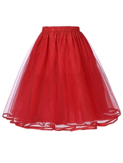 Women's Petticoat Crinoline 50's Christmas Tutu Underskirts (2 Layers)