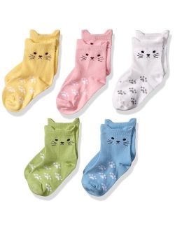 Maiwa Cotton Novelty Cats Seamless Girls Kids Socks 5 Pack