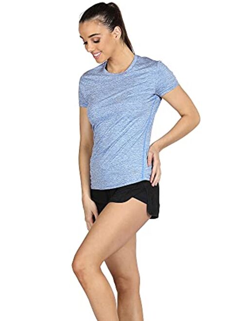 icyzone Workout Running Tshirts for Women - Fitness Athletic Yoga Tops Exercise Gym Shirts (Pack of 3)