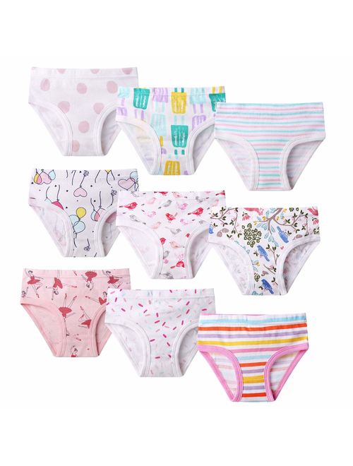 Seekay Little Girls' Soft Cotton Underwear Breathable Comfort Panties Brief 6/9 Pack