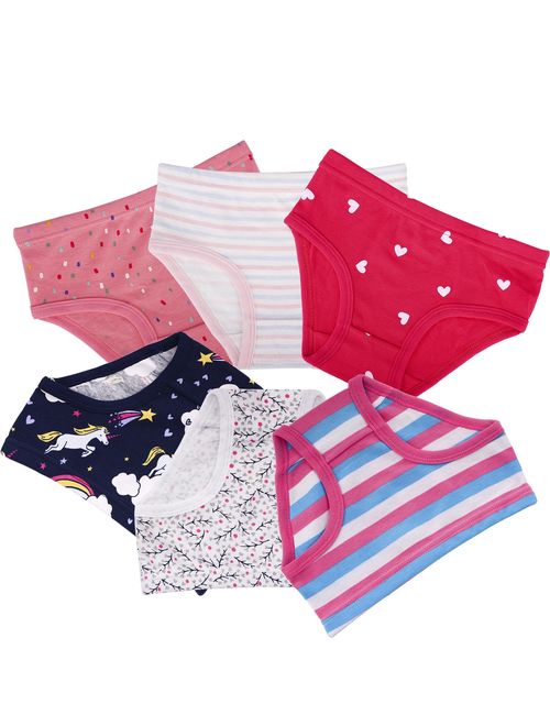 Seekay Little Girls' Soft Cotton Underwear Breathable Comfort Panties Brief 6/9 Pack