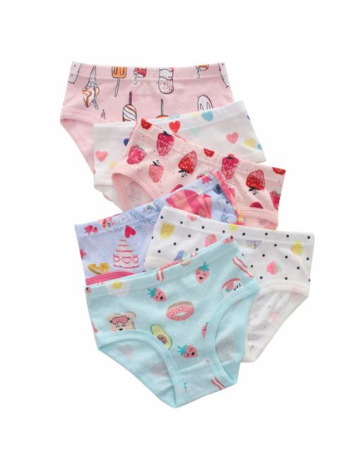 benetia Girls' Soft Cotton Panties Little Kids ' Assorted Underwear (Pack of 6)