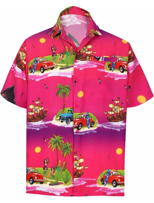 VATPAVE Mens Floral Hawaiian Shirts Short Sleeve Button Down Beach Shirts