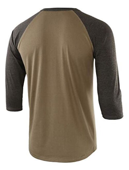 DESPLATO Men's Casual Vintage 3/4 Sleeve Henley Baseball Jersey Knit T Shirts