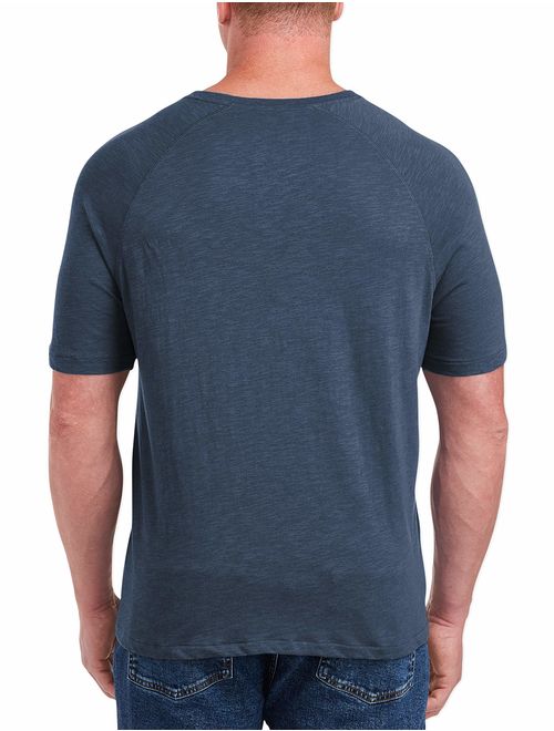Amazon Essentials Men's Big and Tall Short-Sleeve Slub Henley T-Shirt fit by DXL