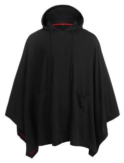 Unisex Casual Hooded Poncho Cape Cloak Fashion Coat Hoodie Pullover with Pocket