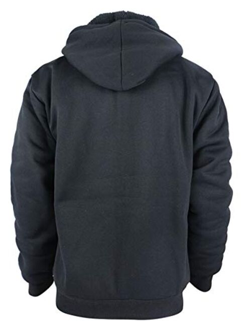 Yasumond Men's Hoodies Full Zip Sherpa Lined Heavyweight Fleece Warm Sweatshirts Big and Tall