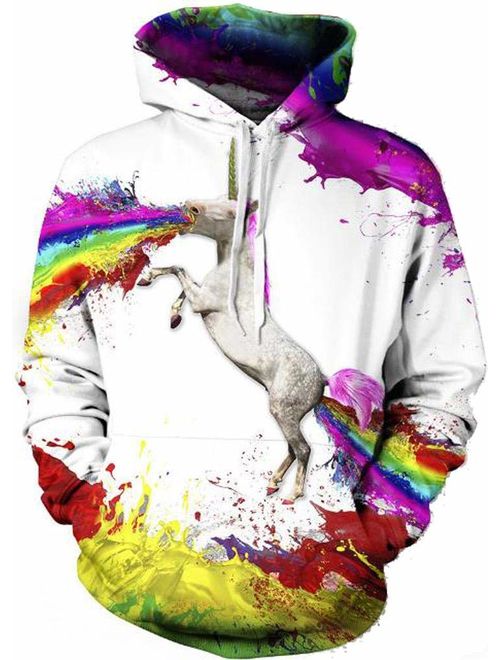 Sportides Unisex Men Women Boy Girl Realistic 3D Digital Print Pullover Hoodie Hooded Fleece Sweatshirt LBH001 