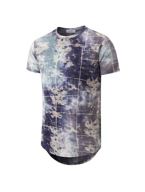 YININF Mens Hipster Hip-Hop Premiun Tees - Stylish Longline Latest Fashion Print T-Shirts