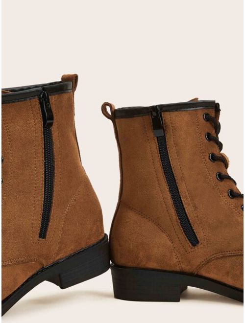 Lace-up Front Side Zip Boots