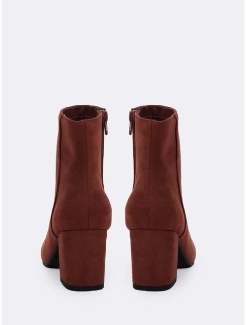 Round Toe Chunky Heel Ankle Boots