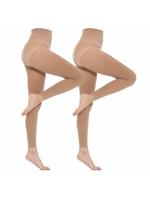 MANZI Women's 2-6 Pairs Opaque Control-Top Tights with Comfort Stretch 70 Denier