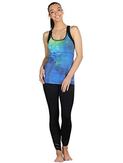 icyzone Women Workout Yoga Spaghetti Strap Racerback Tank Top with Built in Bra