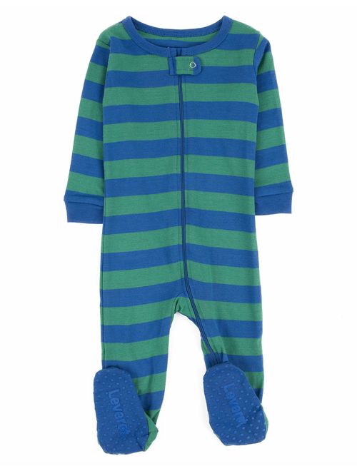 Leveret Striped Baby Boys Footed Pajamas Sleeper 100% Cotton Kids & Toddler Pjs (0 Months-5 Toddler)