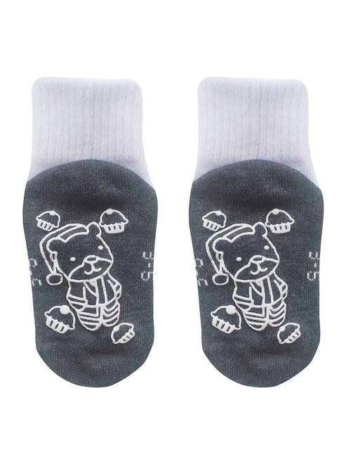 RATIVE Anti Non Skid Slip Slipper Crew Socks For Unisex Kids,Boys,Girls (6-pack)