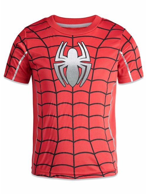 Marvel Avengers Black Panther Spiderman Hulk Boys' Athletic T-Shirt & Mesh Shorts Set