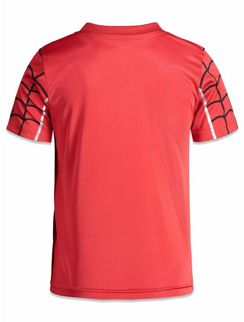 Marvel Avengers Black Panther Spiderman Hulk Boys' Athletic T-Shirt & Mesh Shorts Set