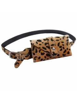Stylish Trendy Leopard Snakeskin Faux Leather Fanny Belt Pack Waist Bag Phone Purse With Removable Belt for Women Girls
