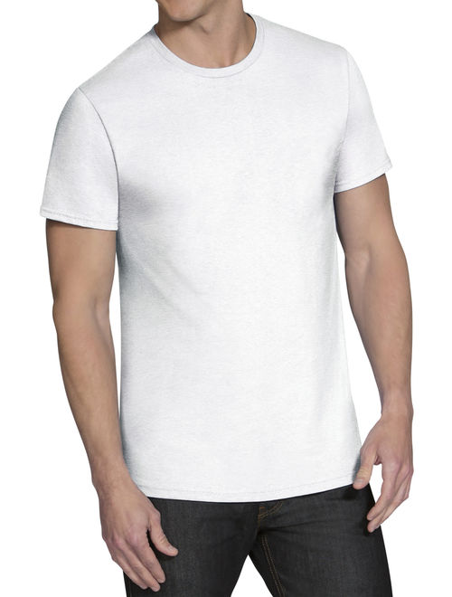 Fruit of the Loom Men's Beyondsoft White Crew Neck T-Shirts, 4 Pack, Extended Sizes