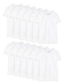 Men's Dual Defense White Crew T-Shirts, 12 Pack