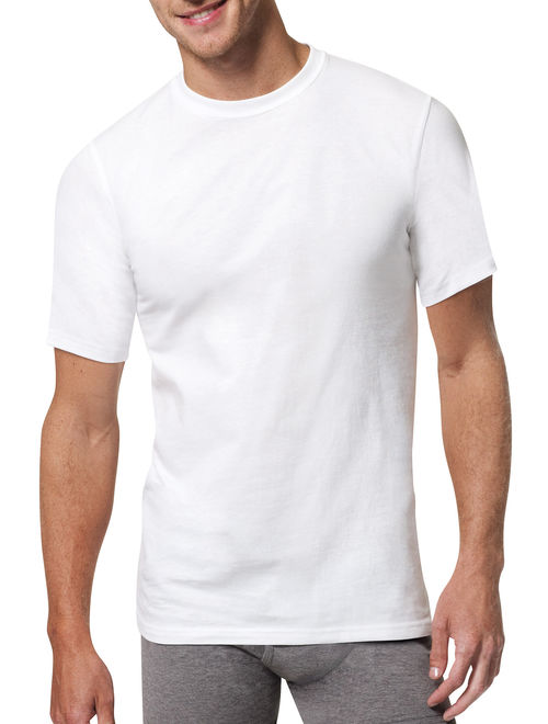 Hanes Mens' X_Temp Comfort Cool White Crew T-Shirt, 5 + 1 Bonus Pack