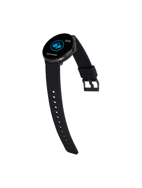 iTouch Sport Silicone Strap Smartwatch with Pedometer - Black/Black