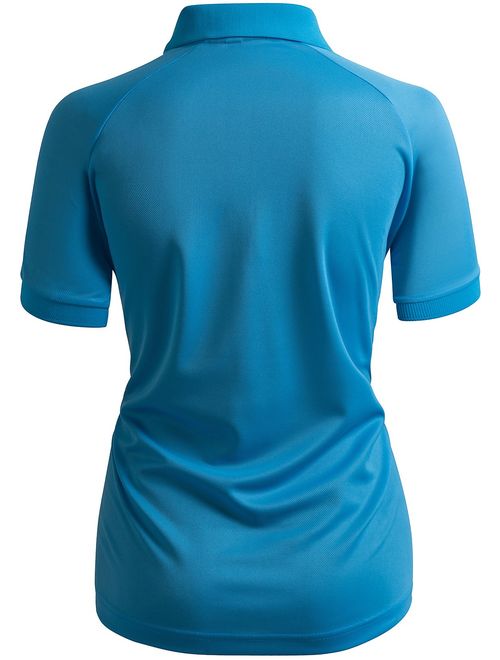 CLOVERY Women's Active Wear POLO Shirt Short Sleeve Dot Pattern