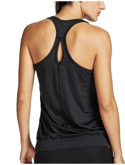 SYROKAN Women's Active Racerback Athletic Sports T-Shirt Long Yoga Crop Tank Top
