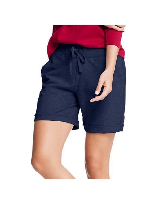 O4681 Womens French Terry Bermuda Pocket Shorts, Navy - Small