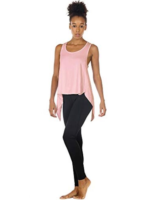 icyzone Open Back Workout Tops for Women - Athletic Activewear Shirts Exercise Yoga Tank Tops