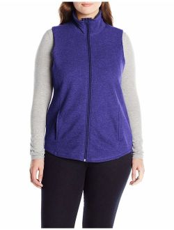 Women's Plus-Size Mock Neck Full-Zip Vest