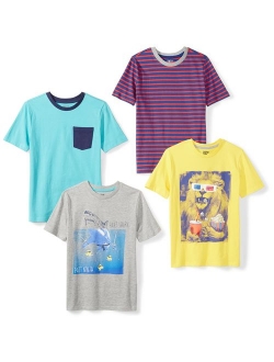 Amazon Brand - Spotted Zebra Boys' Toddler & Kids 4-Pack Short-Sleeve T-Shirts