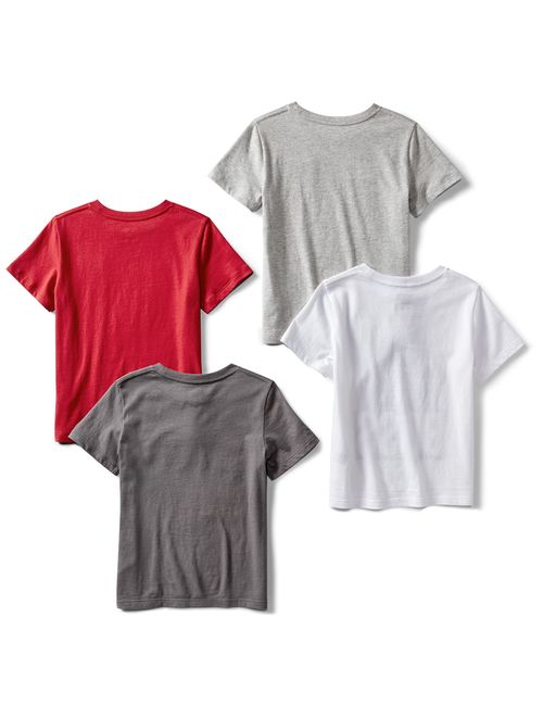 Amazon Brand - Spotted Zebra Boys' Toddler & Kids 4-Pack Short-Sleeve T-Shirts