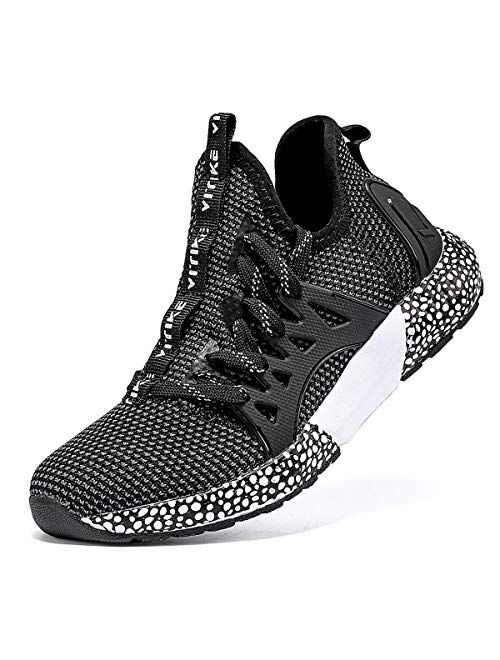 WETIKE Kids Shoes Boys Girls Sneakers Running Tennis Wrestling Athletic Gym Shoes Slip-on Soft Knit Sock Shoes