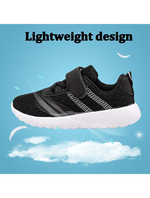 DADAWEN Boy's Girl's Lightweight Breathable Strap Sneakers Casual Athletic Running Shoes
