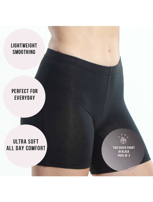 Slip Shorts for Women,3 Pack Comfortable Smooth Short Seamless Underwear for Yoga 