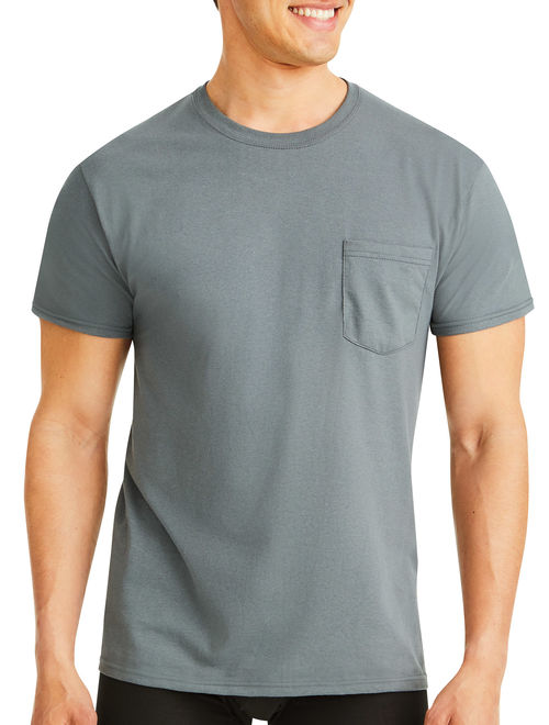 Hanes Men's ComfortSoft Tagless Pocket T-Shirts, 6-Pack