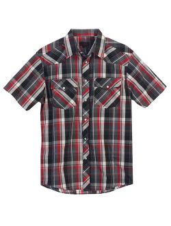 Men's Western Plaid  Pearl Snap on Long Sleeve Shirt