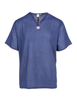 LOFBAZ Men's T-Shirt 100% Cotton Beach Hippie Shirt V-Neck Yoga Tunic Top