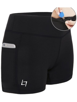 FITTIN Women's Active Fitness Pocket Sports Shorts - for Yoga Running Activewear Workout Gym Running