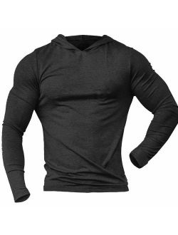 Alivegear Men's Bodybuilding Triblend Long-Sleeve Tapered Casual Sweatshirts Active Hoodies