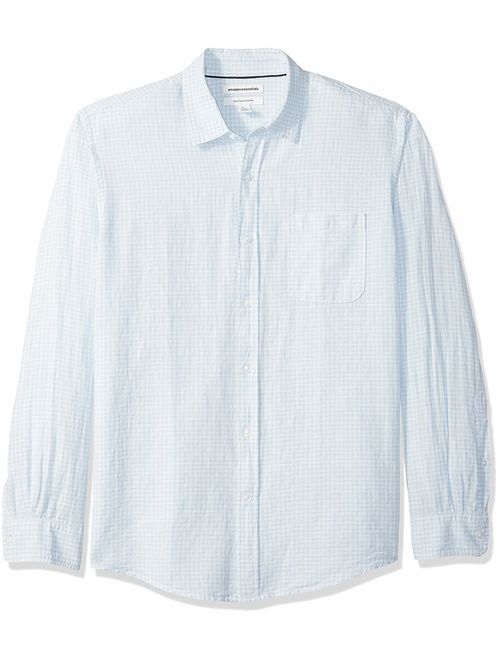 Amazon Essentials Men's Regular-Fit Long-Sleeve Linen Cotton Shirt