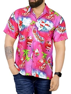 HAPPY BAY Men's Relaxed Beach Button Down Short Sleeve Hawaiian Shirt 3D Printed