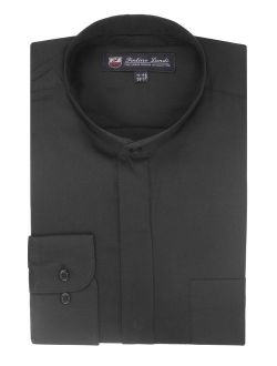 FORTINO LANDI Men's Long-sleeve Banded Collar Shirt - Many Colors Available