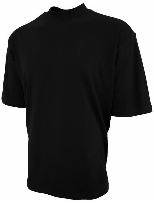 Good Life 100% Cotton Mock Turtleneck Shirt Short Sleeved Pre-Shrunk 4 Colors